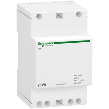 Трансформатор на DIN-рейку звонковый 25ВА 220В/12-24В [A9A15215] ITR Schneider Electric