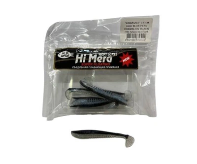 Набор силиконовых приманок Hi Mera "AWARUNA" 7,5 см BLUE PERL CHAMELION BLACK 13 5шт