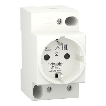 Розетка на DIN-рейку 2P+PE 16A 250V [A9A15310] Schneider Electric