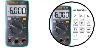Мультиметр цифровой ZOTEK (RICHMETER) ZT101 RM101 AN8001, автовыбор, True RMS