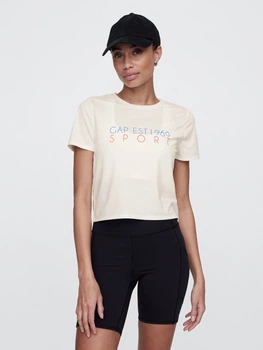 Спортивная футболка для фитнеса женская GAP 414512393 S Молочная (1159841633)