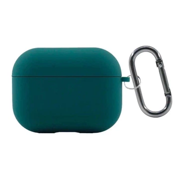 Силиконовый чехол Premium Soft Touch Silicone Case с микрофиброй для AirPods Pro 3 с карабином Green