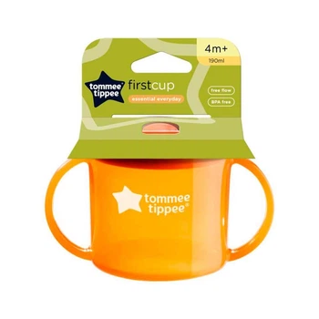 Чашка Tommee Tippee First с ручками 190 мл 4 мес Оранжевая (TT0049-PORTOCALIU)