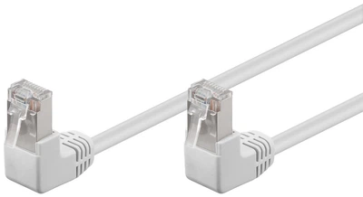 Патч-корд Goobay RJ45 FTP5e 0.25m patch AWG26 2x90° D=5.4mm Gold білий(75.09.6060)