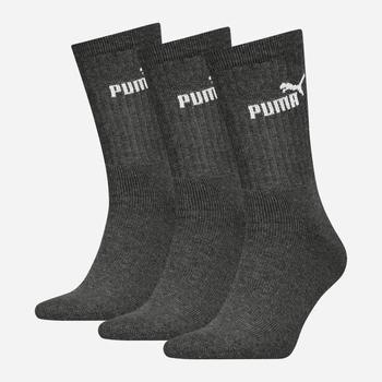 Набор женских носков высоких хлопковых Puma Elements Unisex Crew Sock 3P 94711003 35-38 3 пары Dark Grey Melange (8720245957977)