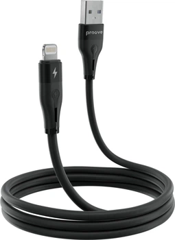 Кабель Proove Soft Silicone USB to Lightning 2.4A 2 м Black (636180001)