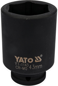 Головка ударна YATO шестигранна подовжена 3/4" 43 мм YT-1143 (5906083911439)