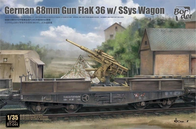 Збірна модель 1/35 Німецька 88-мм гармата FlaK 36 з SSys Wagon Border Model BT-044