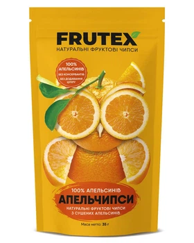Апельчипсы Frutex Натуральные фруктовые чипсы из сушеных апельсинов, 35 г