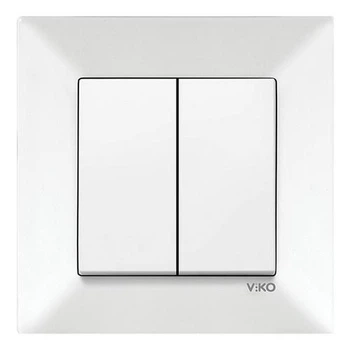 Выключатель двухклавишный Viko Meridian белый