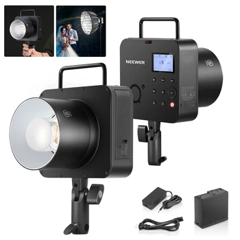Студийная вспышка на штатив NEEWER Q4 400W 2.4G TTL Flash с аккумулятором и квадратной сумкой 5600К, CRI 95+