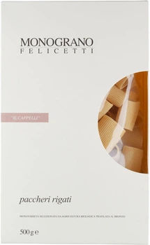 Макароны Felicetti Monograno Паккери Ригати из пшеницы Капелли 500 г (8000755311378)