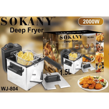 Фритюрница Sokany WJ-804 2000 Вт 1,5 л нержавеющая сталь