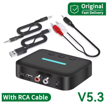 Аудіо приймач Bluetooth 5.3 3.5 мм AUX RCA USB бездротовий адаптер для ПК ТБ/ автомобільний комплект