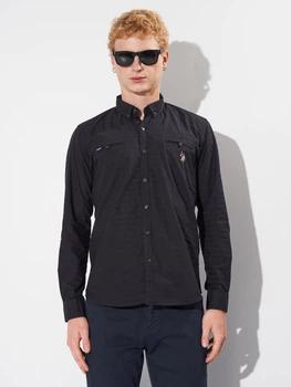 Рубашка хлопковая мужская U.S. Polo Assn 9212 M (46) Черная