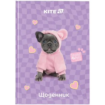 Щоденник шкільний Kite Studio Pets SP25-262-2, тверда обкладинка