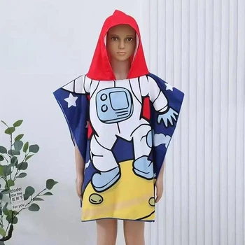 Пончо для купания детское из микрофибры 60х120 Космонавт (Д-al-poncho25-006)