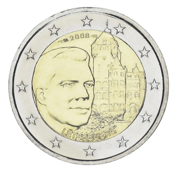 Монета Люксембург 2 евро 2008 Биметалл UNC Замок Берг