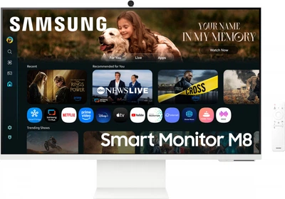 Монітор 32" Samsung Smart M8 (LS32FM803UZXUA) -- 4K UHD VA / 4ms(GTG) / HDR10+ / Smart TV / AI Picture Optimizer / USB Hub 2.0 / Speakers 10W / USB Type-C Power Delivery 65W