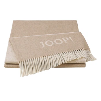 Шерстяной плед JOOP! - Fine-Doubleface, creme-natur кремовый + натуральный, Полуторный, 130x180 см