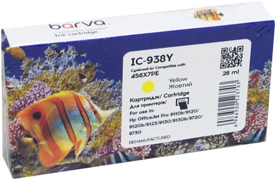 Картридж Barva сумісний з HP 938 (4S6X7PE) 26 мл 800 арк Yellow (IC-938Y)