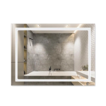 Зеркало Qtap Mideya (DC-F904) 800х600 с LED-подсветкой Touch, с антизапотеванием, с часами, диммером, регулировка яркости QT2078F904W