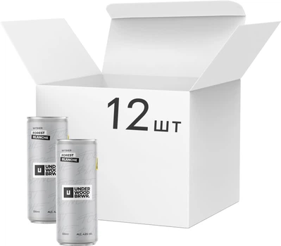 Упаковка пива Underwood Brewery Forest Blanche світле нефільтроване 4.6% 0.33 л x 12 шт (14820224360338)