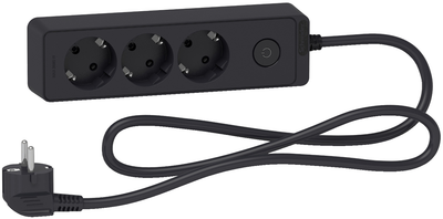 Мережевий подовжувач Schneider 3 розетки 1.5 м Black (ST9431B)