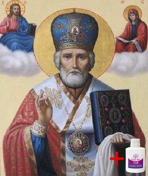 Алмазная мозаика на подрамнике ColorArt 40x50 Святой Николай SPP124 + Подарок лак для покрытия