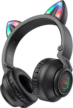 Słuchawki Borofone BO18 Cat Ear Black (BO18B)