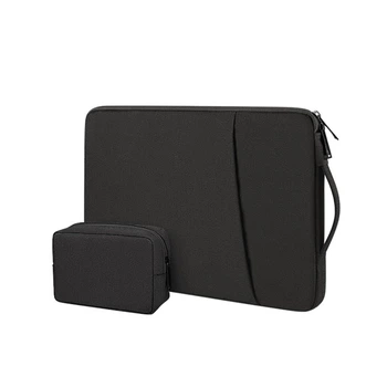 Чехол-сумка с ручкой для Ноутбука Макбука MacBook Air/Pro M1 M2 М3 М4 13.3"/13.6"/14'' с сумочкой для зарядки, мышки и телефона Чёрный