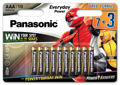 Baterie alkaliczne Panasonic Everyday Power AAA blister 10 szt. Power Rangers (LR03REE/10B3FPR)