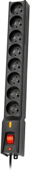 Listwa przeciwprzepieciowa Lestar LX 810 8 gniazd 5 m Black (1966004062) (955555906083322) - Outlet