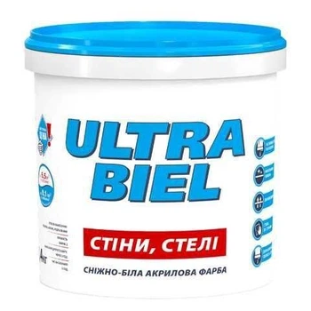 Фарба для стін і стель сніжно-біла акрилова Sniezka Ultra Biel 4,2кг(3л)