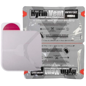 Оклюзійна пов'язка-наліпка вентильована з клапаном HyFin Vent Chest Seal TWIN (2 шт.) black
