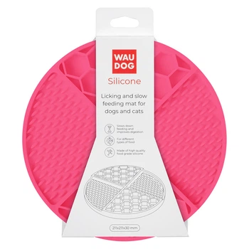 Коврик для слизывания и медленного кормления WAUDOG Silicone, 211×211×30 мм, розовый