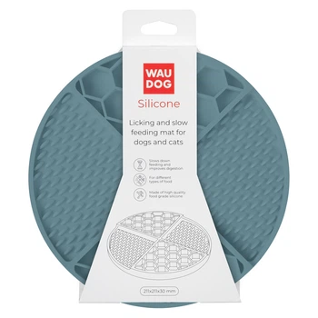 Коврик для слизывания и медленного кормления WAUDOG Silicone, 211×211×30 мм, серый