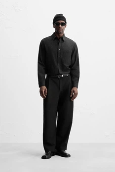 Сорочка м'яка бавовняна Zara чорний 0975/115/800 S