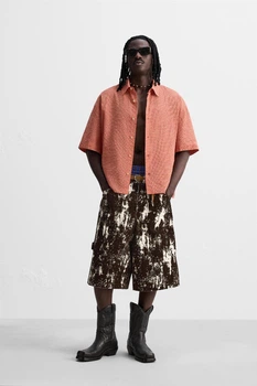 Сорочка Zara Relaxed Fit червоний 0399/450/600 L