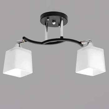 Люстра потолочная Light House SR-20291/2 BK+CR L570*W140*H220 E27 черная + хром, плафон белый