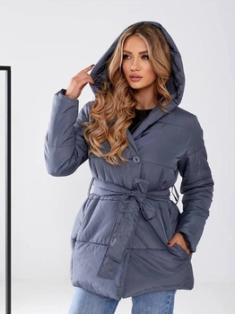 Женская зимняя куртка с капюшоном KHAN 00505 50-52 Графитовый (KH - 00505/2 C )
