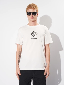 Футболка хлопковая длинная мужская Armani Exchange 11542 L Молочная (smt2000000036182)
