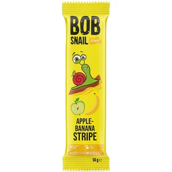 Цукерка Bob Snail страйпс яблуко-банан 14г