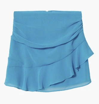Юбка Mango Ruffled Draped Light Blue 37021302 XS