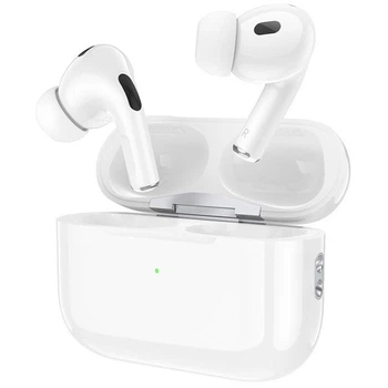 Бездротові Bluetooth навушники з мікрофоном HOCO EW63 Вакуумні TWS навушники з активним шумозаглушенням ANC BT5.3, 40/300mAh, до 7 годин роботи White