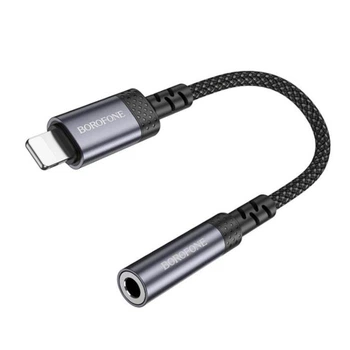Адаптер BOROFONE BV24 Graceful digital audio converter cable iP to 3.5mm Metal Grey (6941991120398)