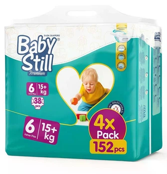 Детские подгузники Baby Still Jumbo Pack размер 6 (15+ кг) 152 шт памперсы для новорожденных одноразовые