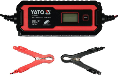 Prostownik do akumulatorów YATO sieciowy z LCD wyświetlaczem 6V/2A, 12V/4A (YT-83000)