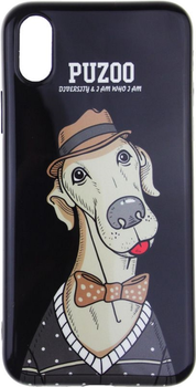 Панель PUZOO TPU Glossy Shiny Powder Art Dog для Apple iPhone X Black Bean (FSH57784)