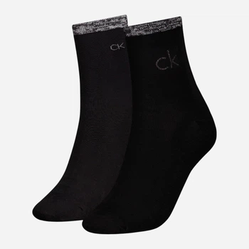 Набір жіночих шкарпеток високих Calvin Klein 701229680-001 39-42 2 пари Чорний (8720245645508)